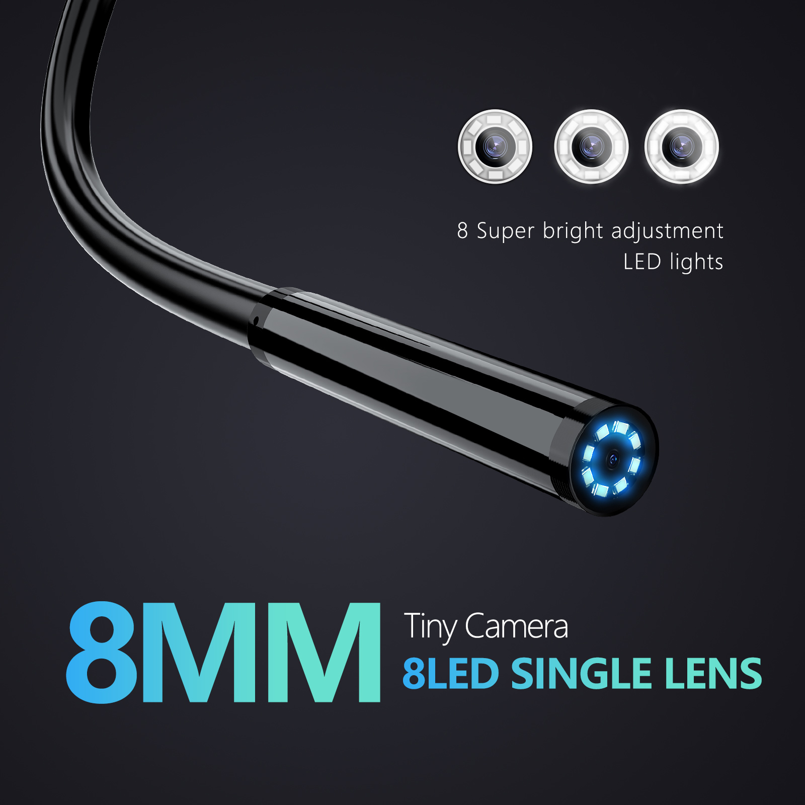 Industrial Endoscope Camera 8m - огляд і ціна Macro Photography Led Lighting