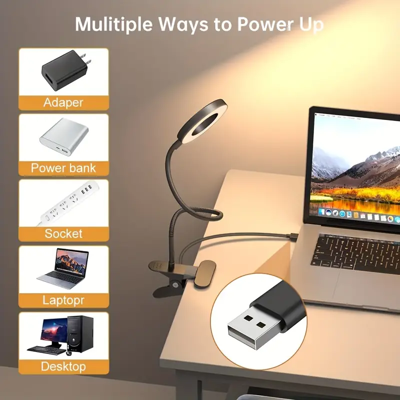 48 LEDs Clip on Desk Lamp 360° - огляд і ціна Photography Lighting Book