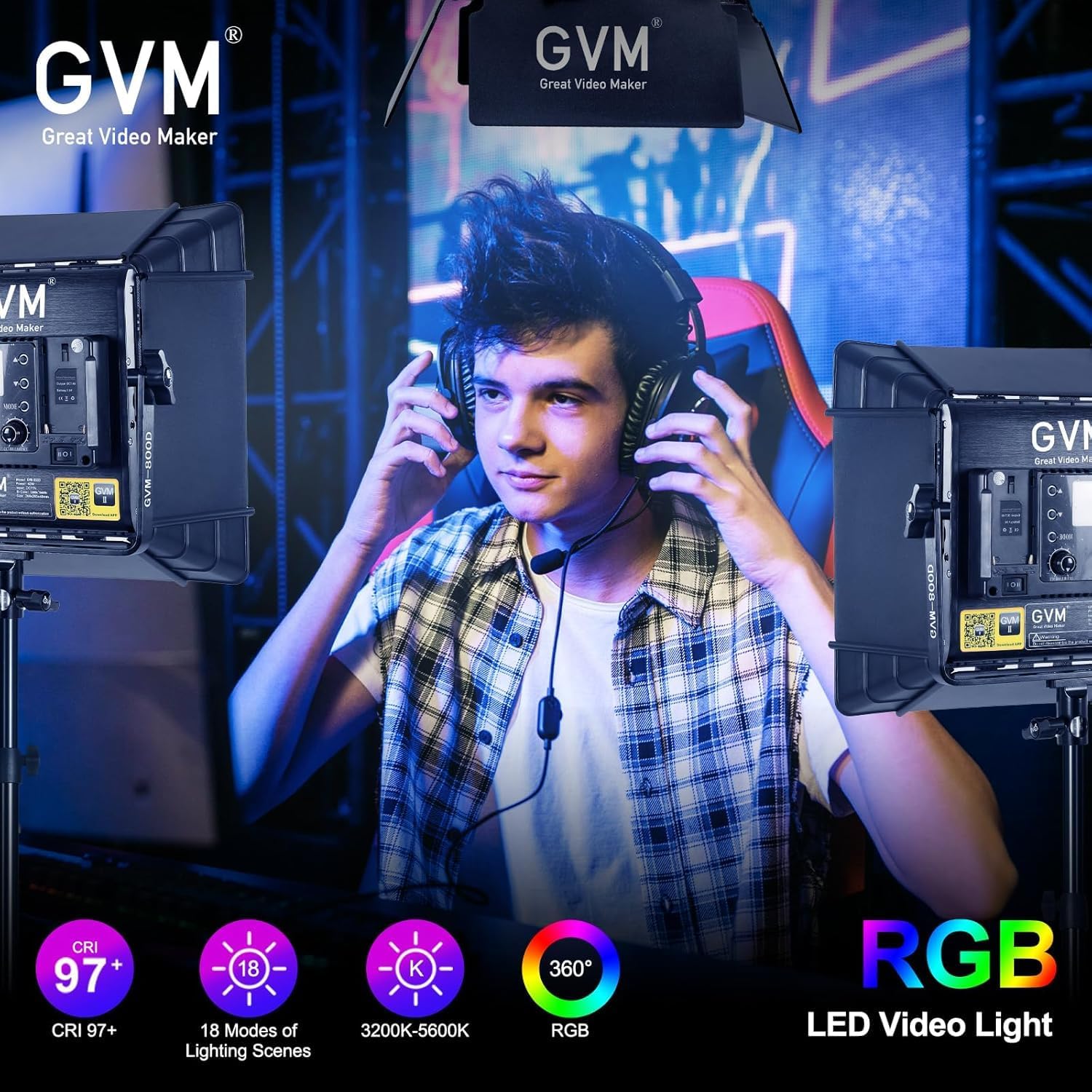 RGB LED Video Lighting Kit, 3- - огляд і ціна Photography Lighting Rgb
