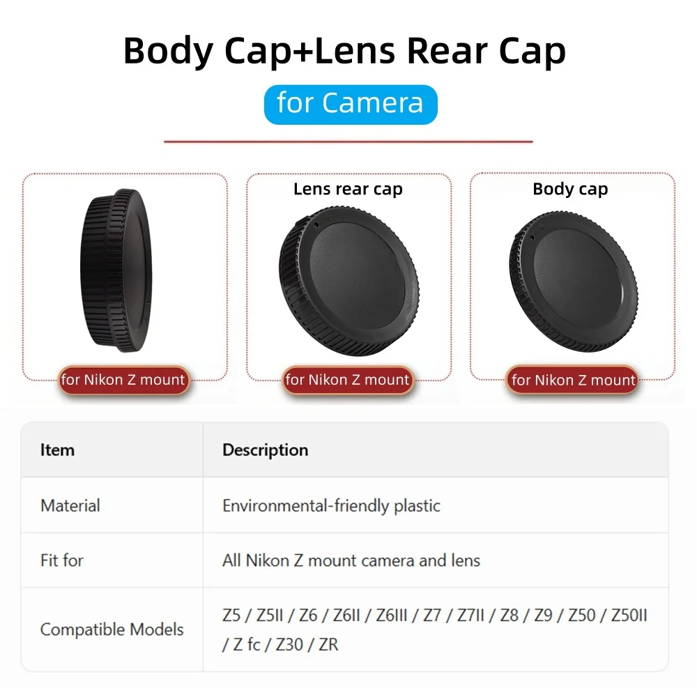 Camera Body Cap Lens Rear Cove - огляд і ціна Nikon Camera Z6 Iii