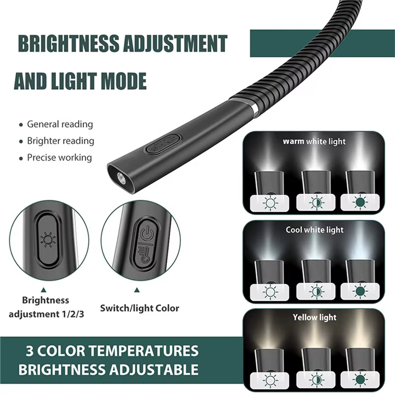LED Reading Neck Lights USB Re - огляд і ціна Photography Lighting Book